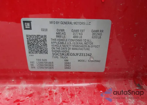 2018 Chevrolet Silverado 2500Hd Wt z USA, uszkodzony, nr VIN 1GC1KUEG5JF231342